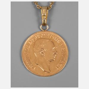 Münzanhänger 10 Mark Sachsen 1912