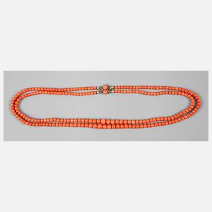 Zweireihiges Korallencollier