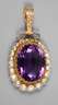 Amethystanhänger mit Perlenbesatz