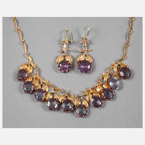 Schmuckset mit synthetischen Alexandriten