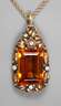 Anhänger mit Citrin und Brillanten an Kette