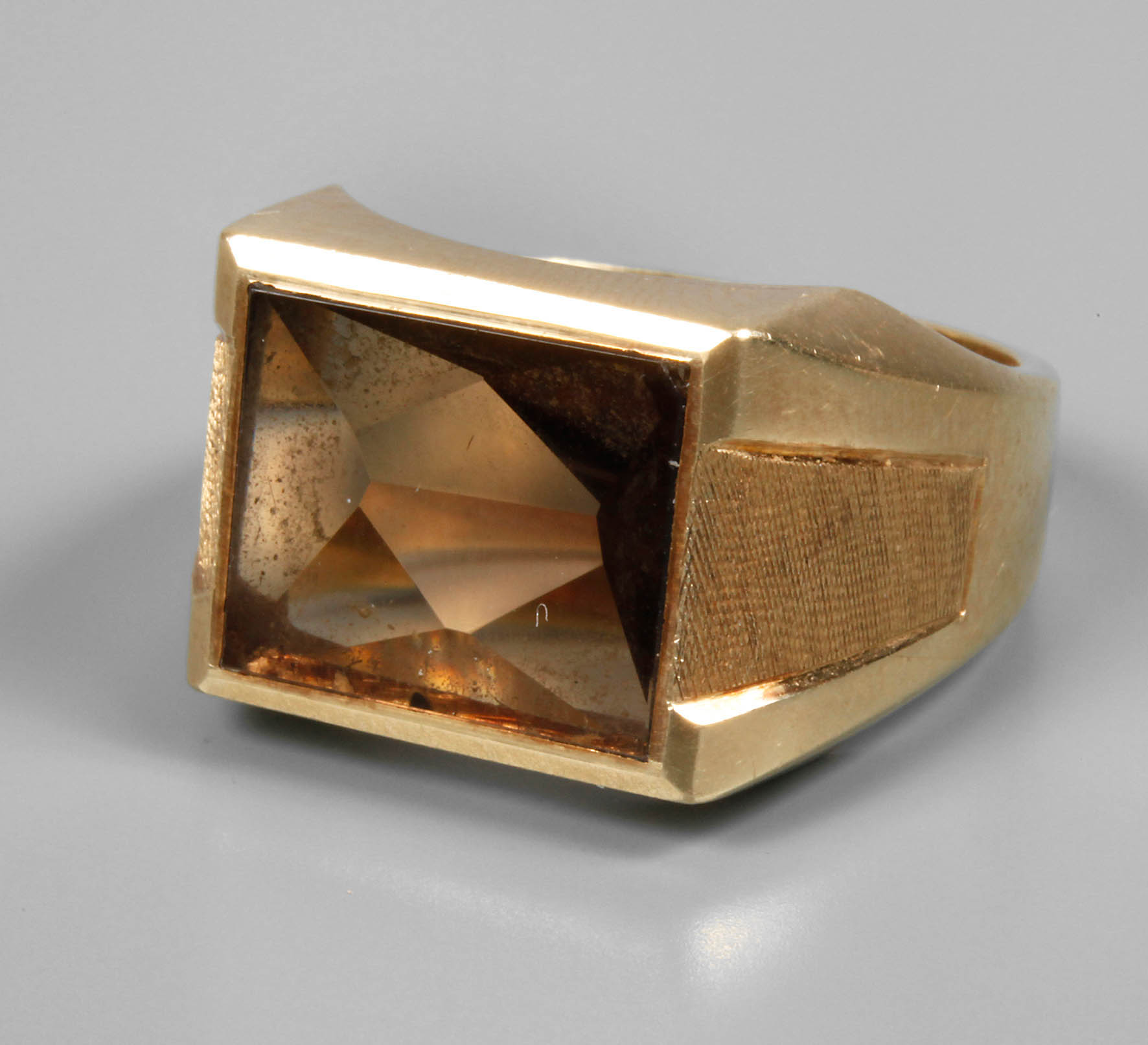 Herrenring mit Rauchquarz