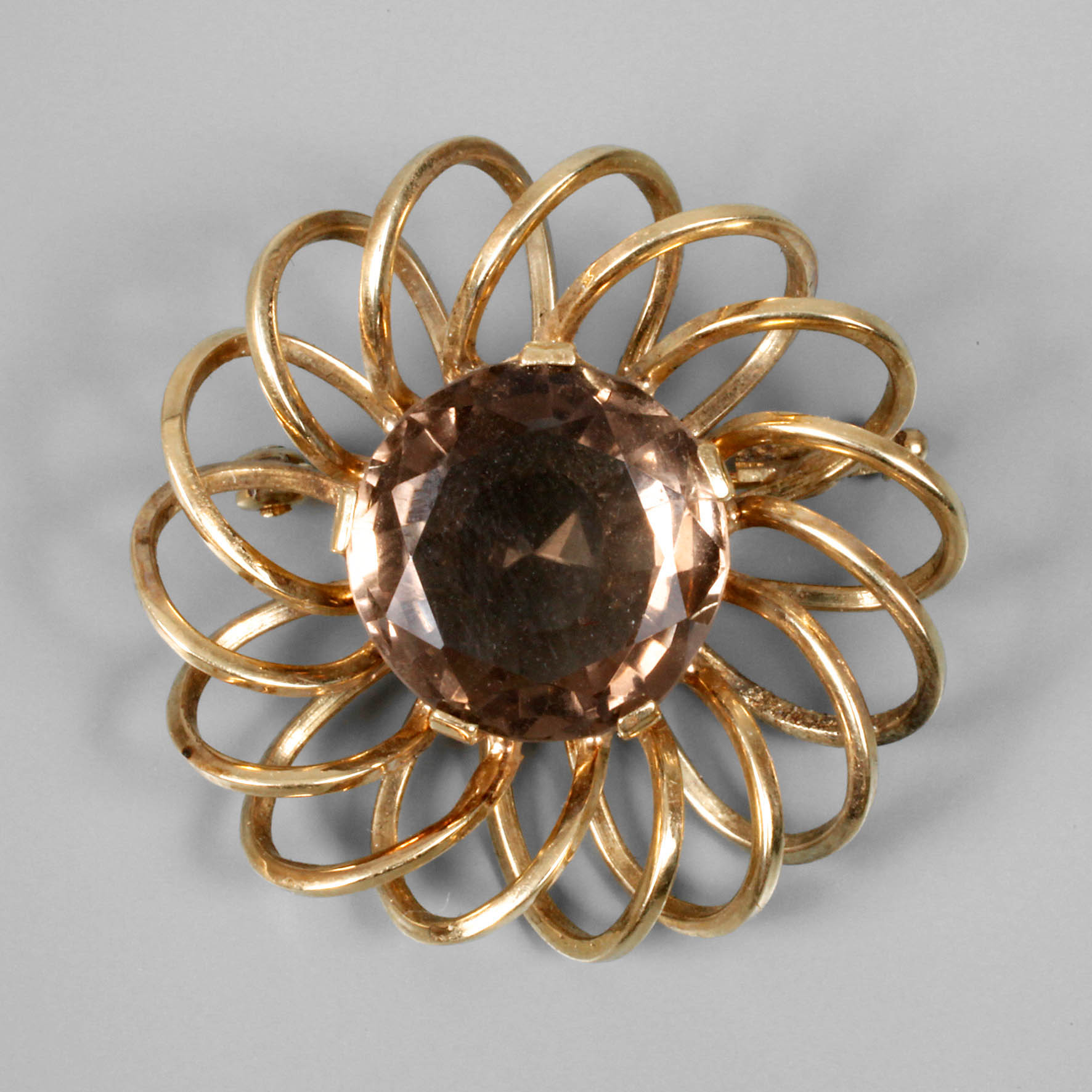 Brosche mit Rauchquarz