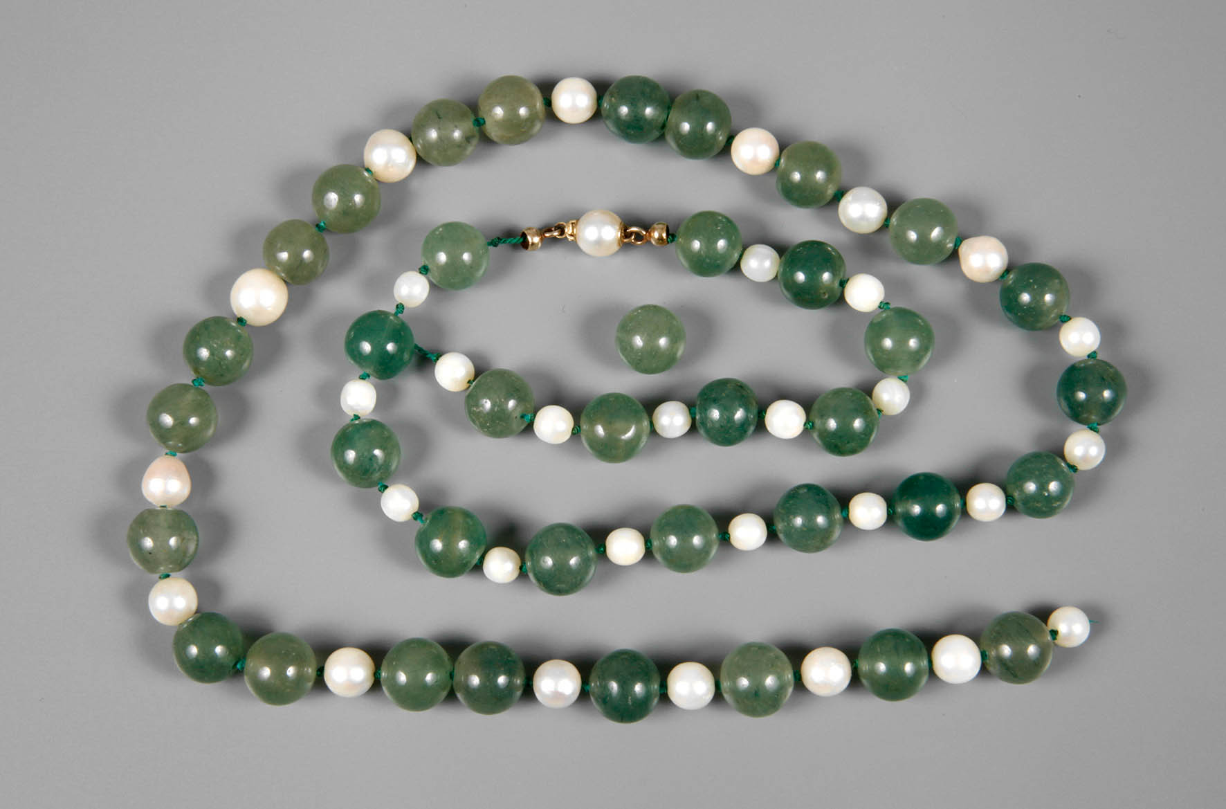 Kugelkette Aventurin mit Perlen