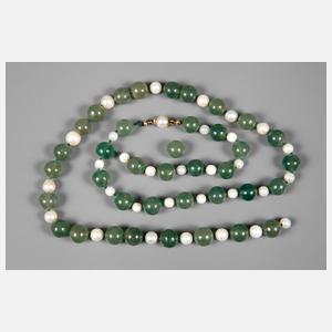 Kugelkette Aventurin mit Perlen