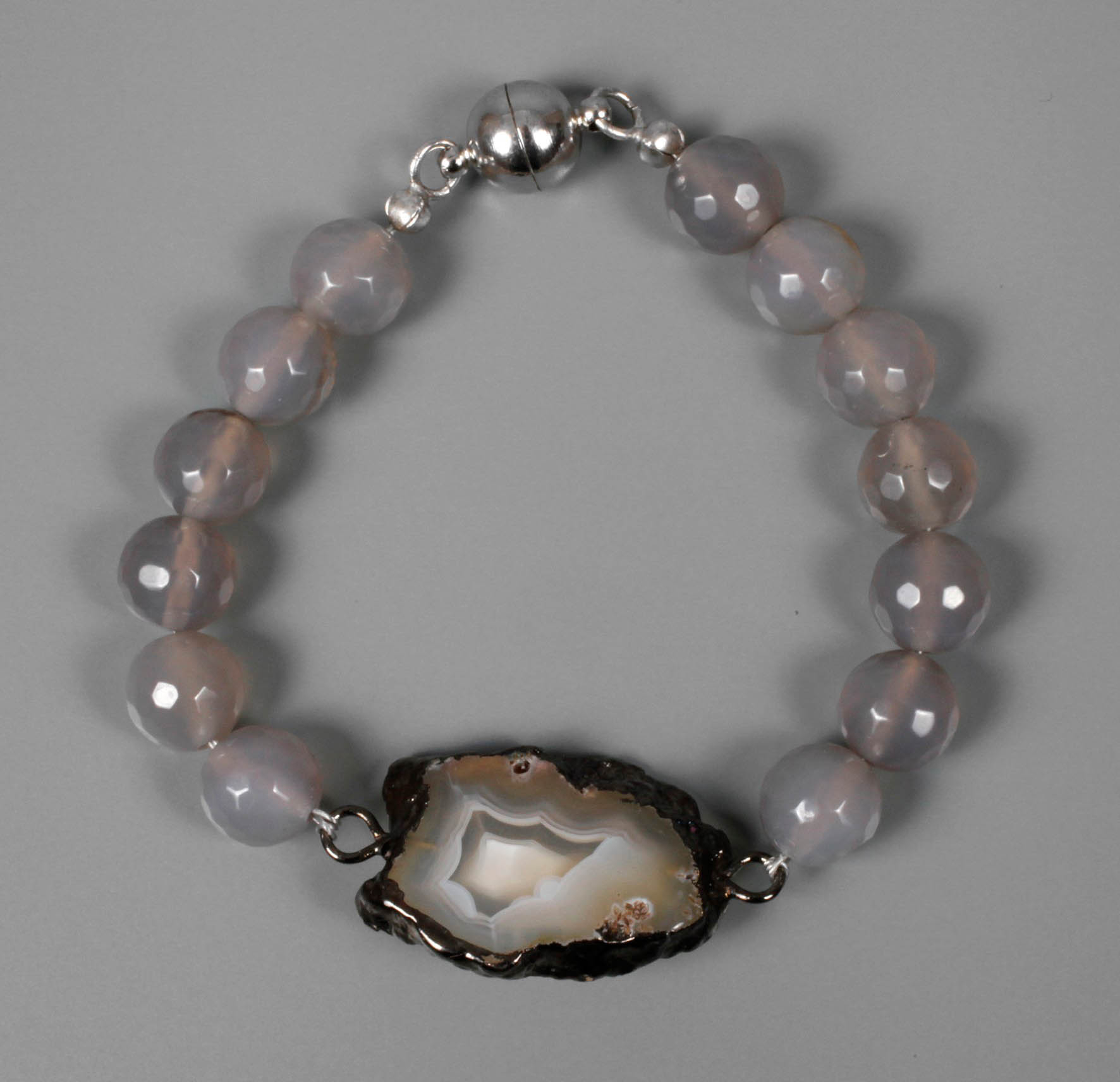 Armband Lavendelquarz und Achat