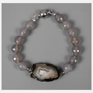 Armband Lavendelquarz und Achat