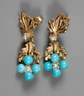 Paar Ohrhänger mit Türkisen und Perlen