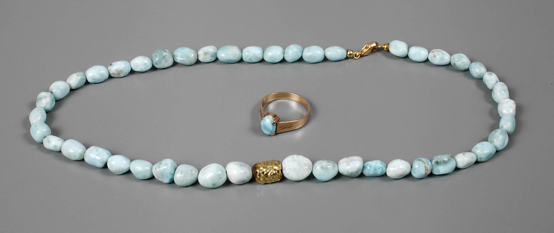 Ring und Kette Larimar