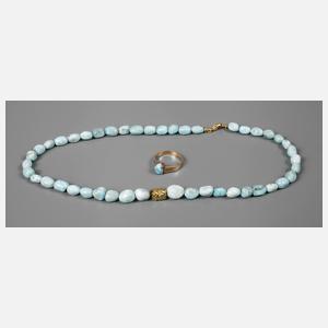 Ring und Kette Larimar