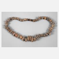 Kette mit mattiertem Bernstein111