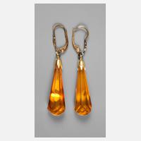 Paar Ohrhänger mit facettiertem Bernstein111