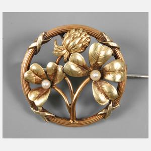 Brosche mit Perlenbesatz