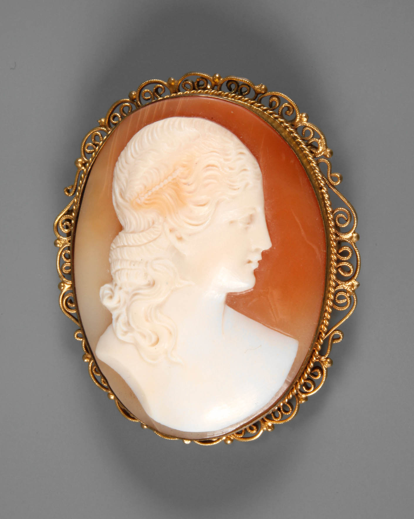 Brosche Gründerzeit mit Kamee