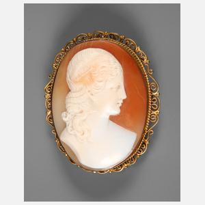 Brosche Gründerzeit mit Kamee