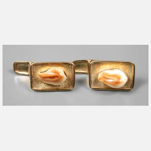 Paar Manschettenknöpfe mit Grandelbesatz