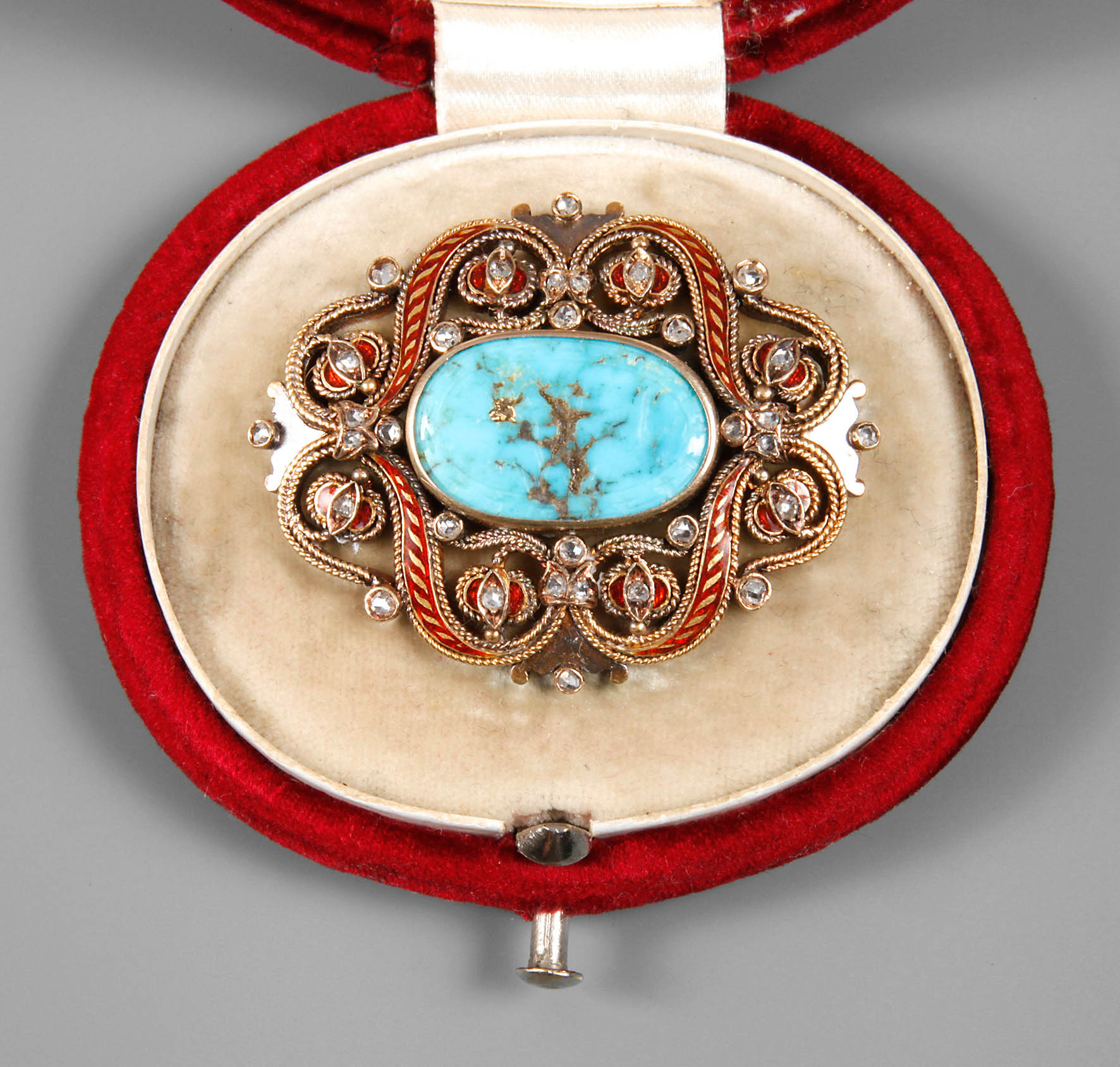 A. E. Köchert/Wien, Brosche mit persischem Türkis