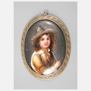 Anhänger mit Porzellanminiatur