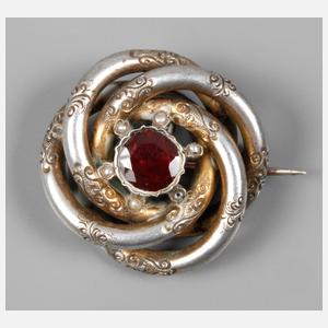 Historismusbrosche mit Granat