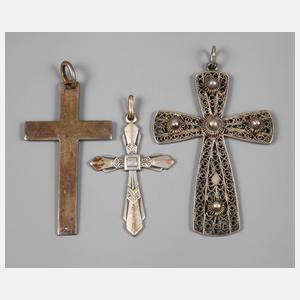 Konvolut Kreuzanhänger