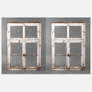 Paar Weichholzfenster