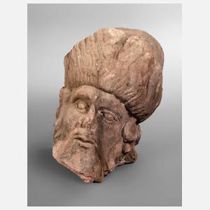 Kopf einer barocken Gartenfigur