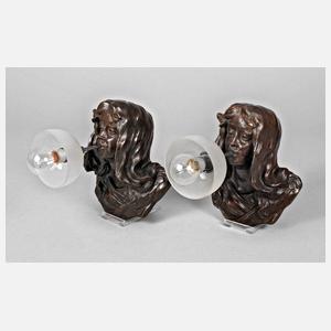 Paar Wandlampen Jugendstil