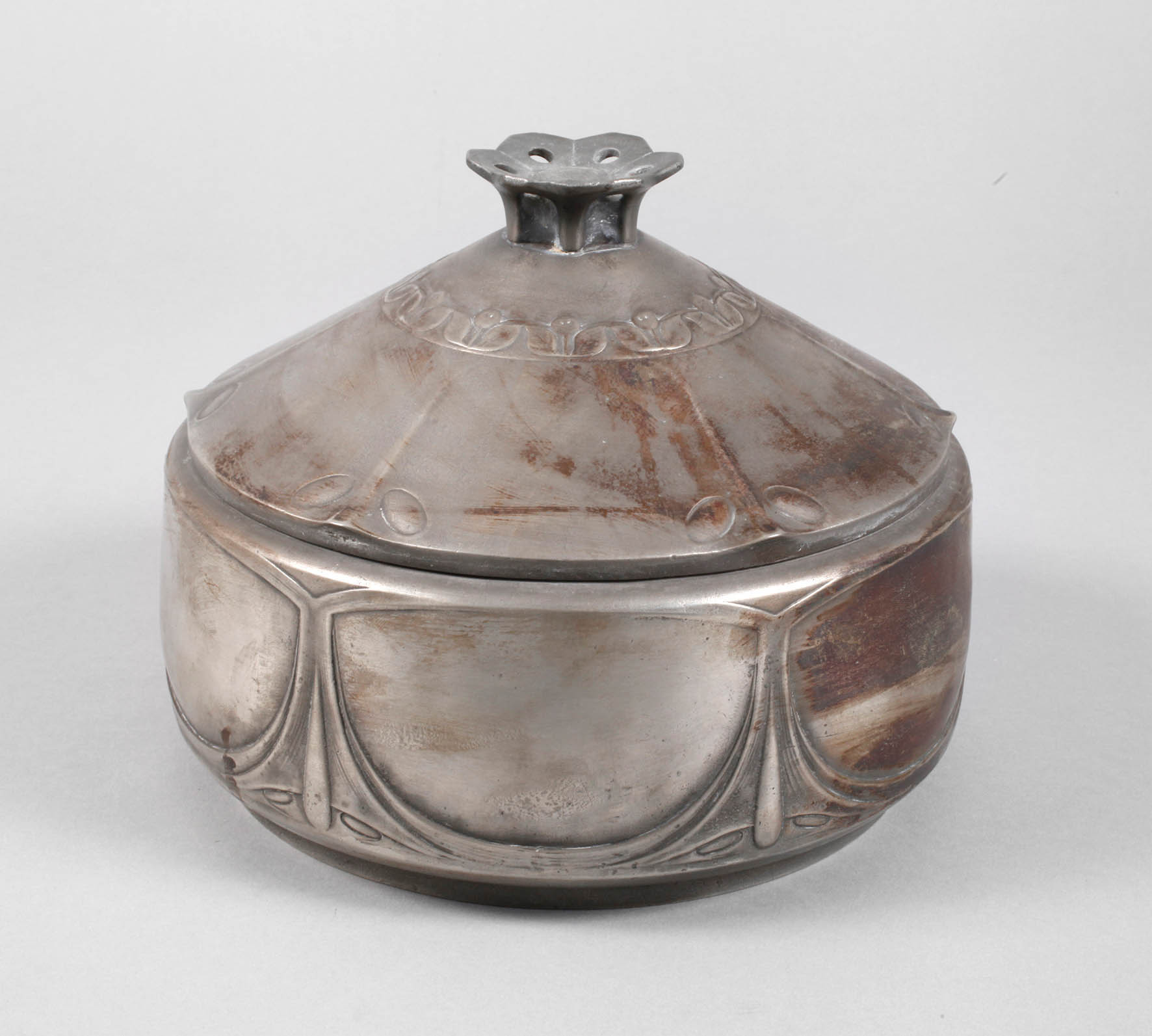 Joseph Maria Olbrich große Deckeldose mit Glaseinsatz