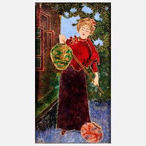 Emailbildplatte Jugendstil