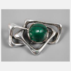 Brosche mit Malachit