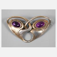 Theodor Fahrner attr., Silberbrosche mit Amethyst111