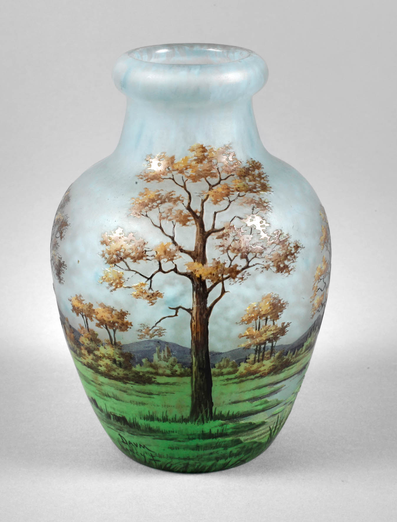 Daum Nancy Vase Landschaftsdekor