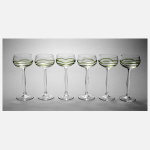 Theresienthal sechs Jugendstilrömer ”Liane”