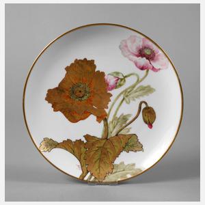 Limoges Teller Mohnblütendekor