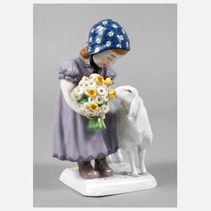 Meissen Mädchen mit Schaf