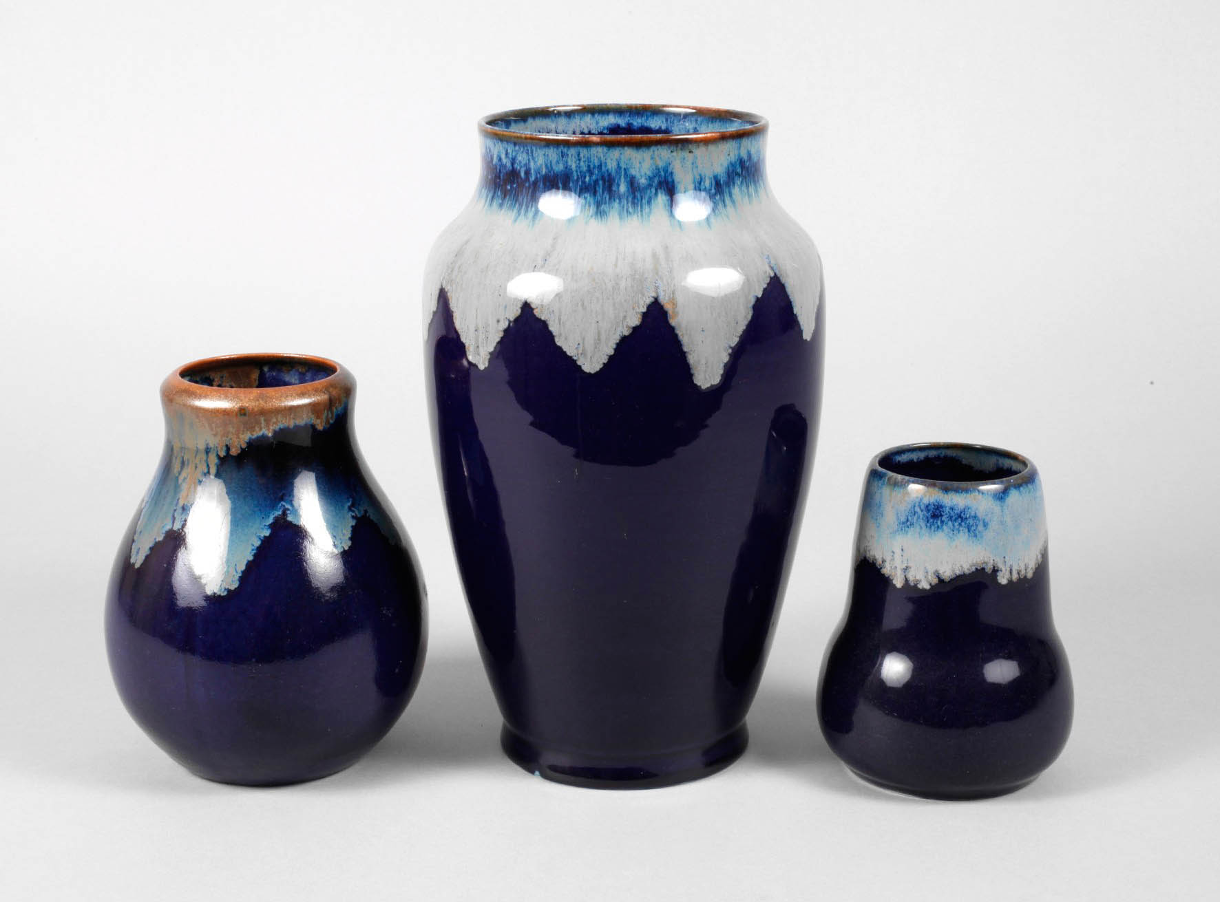 Bürgel drei Laufglasurvasen