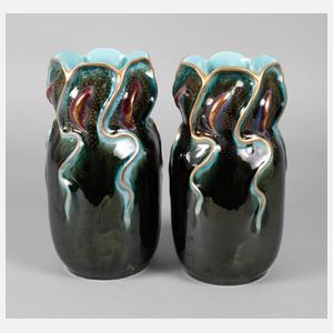 Sarreguemines Vasenpaar Jugendstil