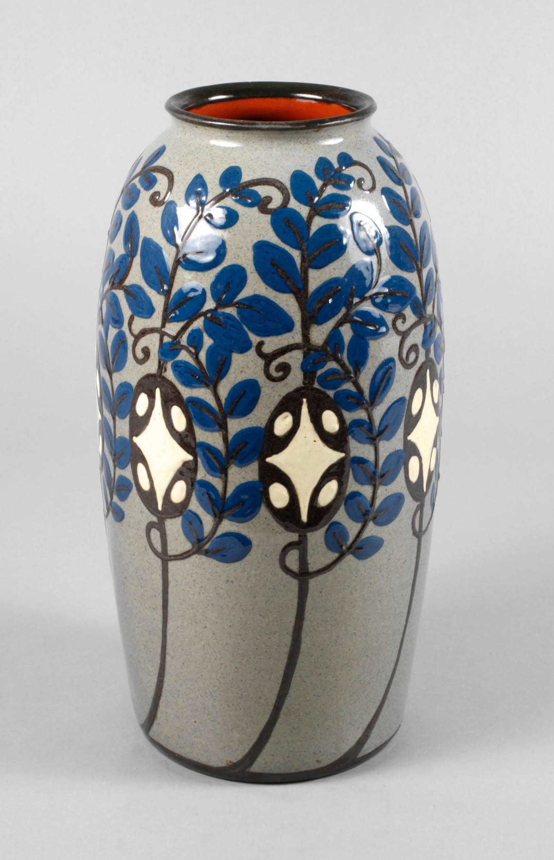 Tonwerke Kandern große Vase Schlickermalerei