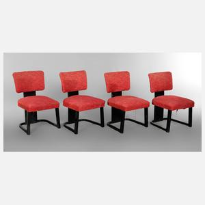 Vier Stühle Art déco