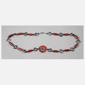 Collier aus Karneol und Hämatit