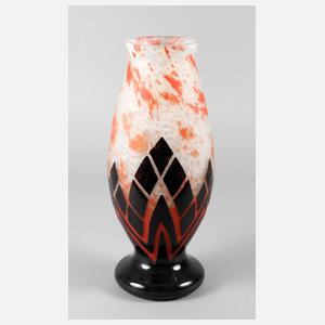 Frankreich große Ätzglasvase Degue