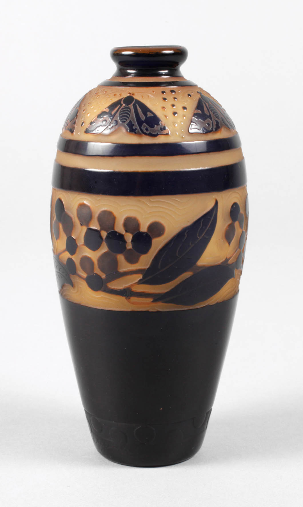 D´Argental Vase Schmetterlingsdekor