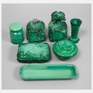 Gablonz sieben Teile Jadeglas