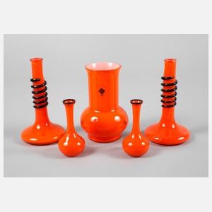 Loetz Wwe. Sortiment ”Tango”-Vasen