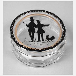 Steinschönau Deckeldose Schattenmalerei