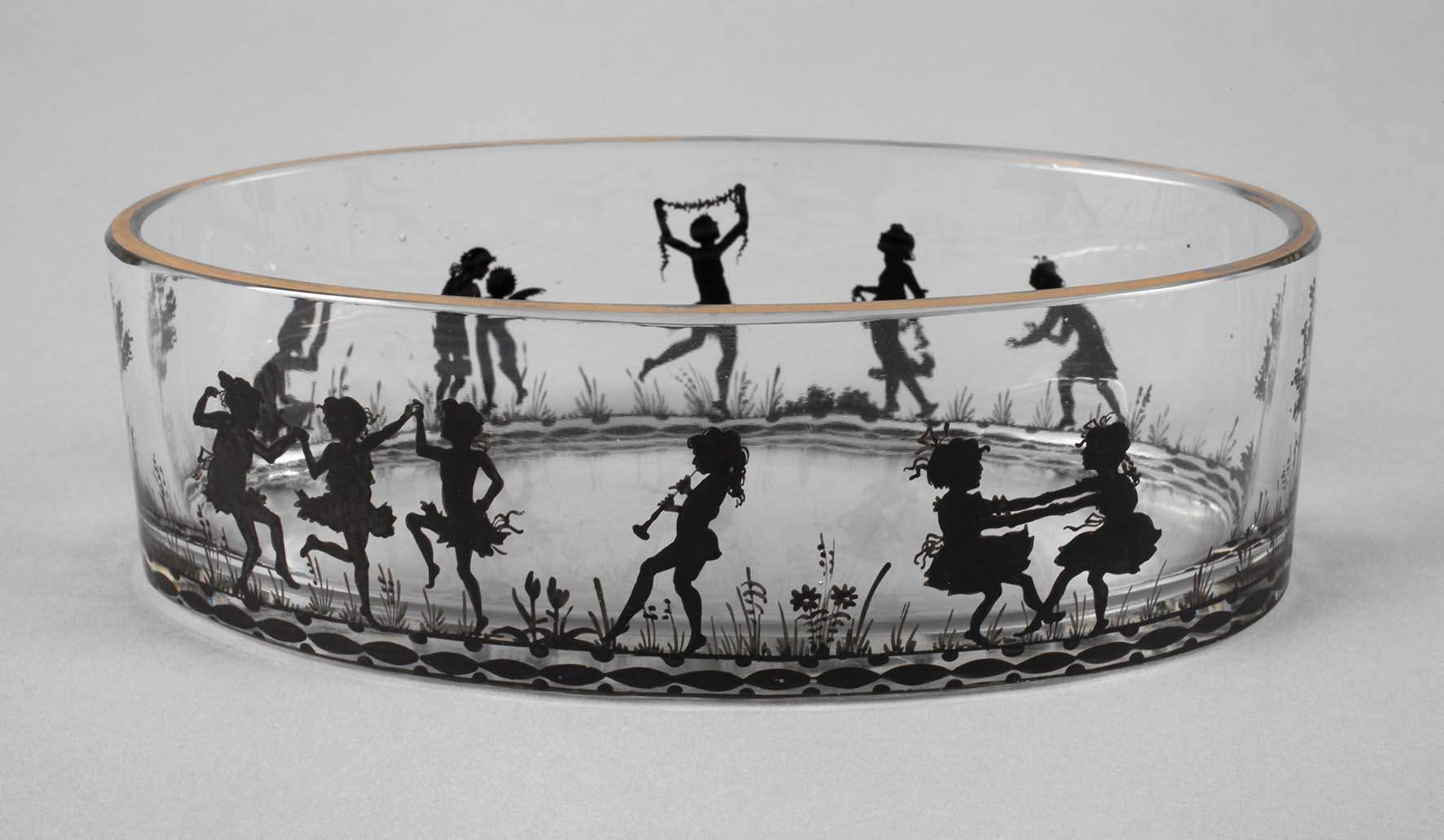 Steinschönau Schale Schattenmalerei