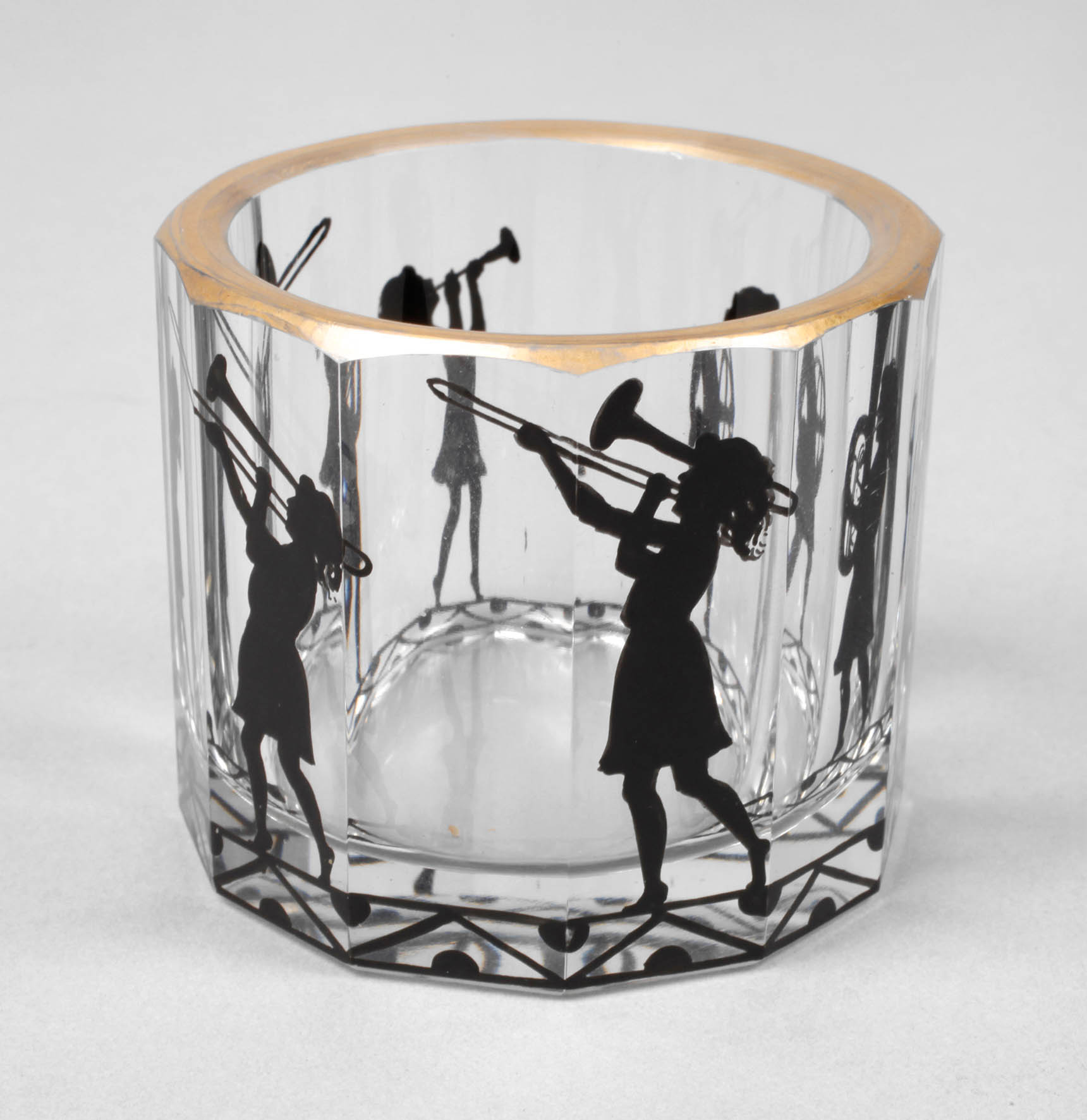 Steinschönau Zylinderschale Schattenmalerei