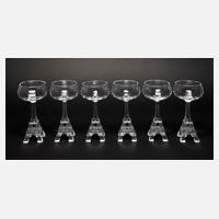 Sechs Sektschalen ”Eiffelturm”111