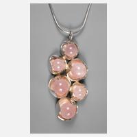 Designeranhänger mit Rosenquarzkugeln an Kette111