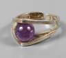 Designerring mit beweglichem Amethyst